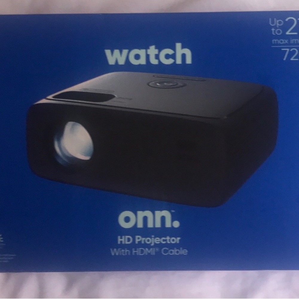 LCD HD ONN HOME THEATER PROJECTOR W/ 6’ HDMI CABLE, BLACK 720P, 100096801